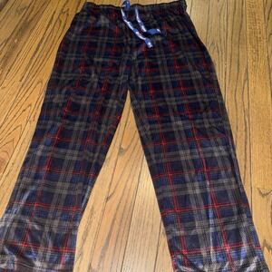 Columbia Flannel Pajama Pants Men's Large Blue‎ Plaid Pockets Soft Drawstring